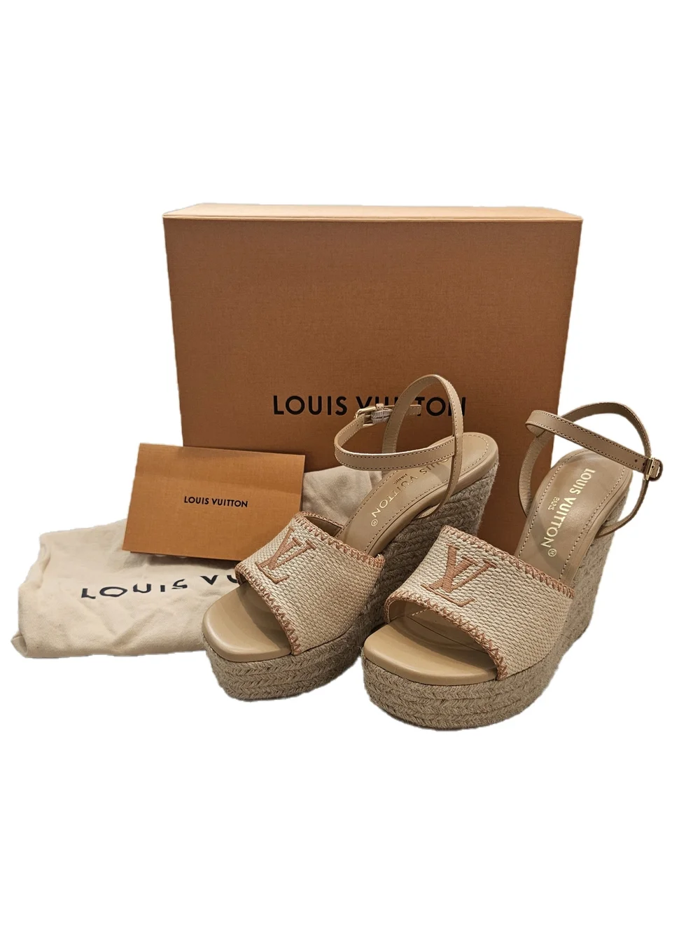 Louis Vuitton Helios Wedge Sandal Size 39 NIB